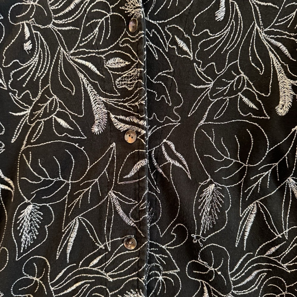 Vtg Chicos Design Womens ‎ Black And White Jacket Embroidered All Over Size 0 - Picture 4 of 7